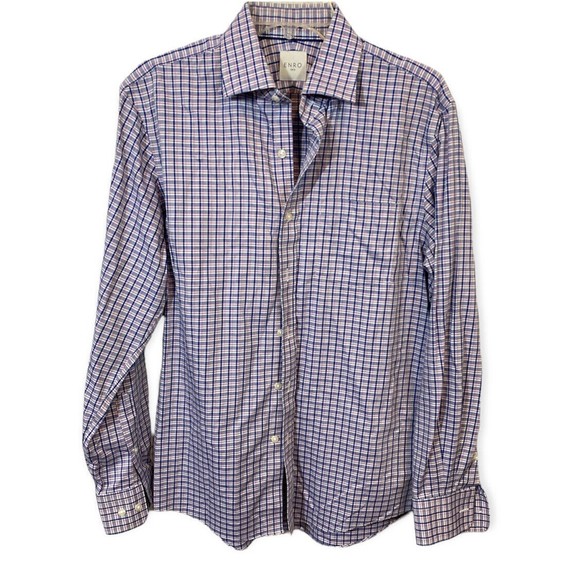 enro Shirts Enro Button Down Long Sleeve Shirt Mens Non Iron Blue